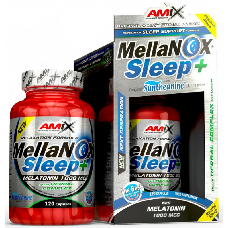 Amix Nutrition MellaNOX Sleep Plus koos Suntheanine 120 kapslit BOX foto